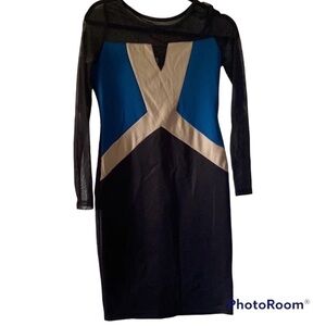 Venus Black Long Sleeve Mini Short Dress size S

Length 36”